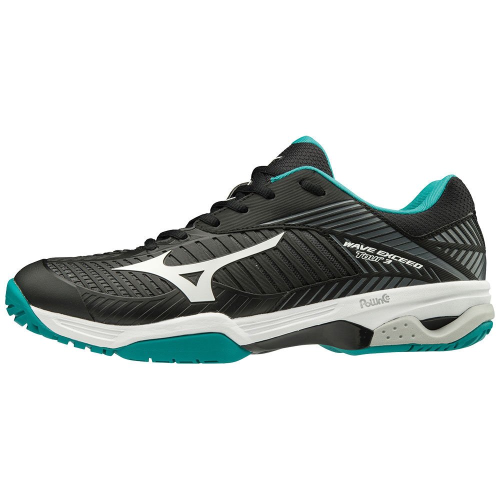 Mizuno Wave Exceed Tour 3 AC Női Teniszcipő Fekete/Fehér/Kék AEZ684203